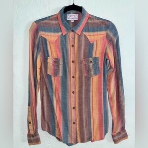 Panhandle Southwestern Serape Stripe Western Button Down